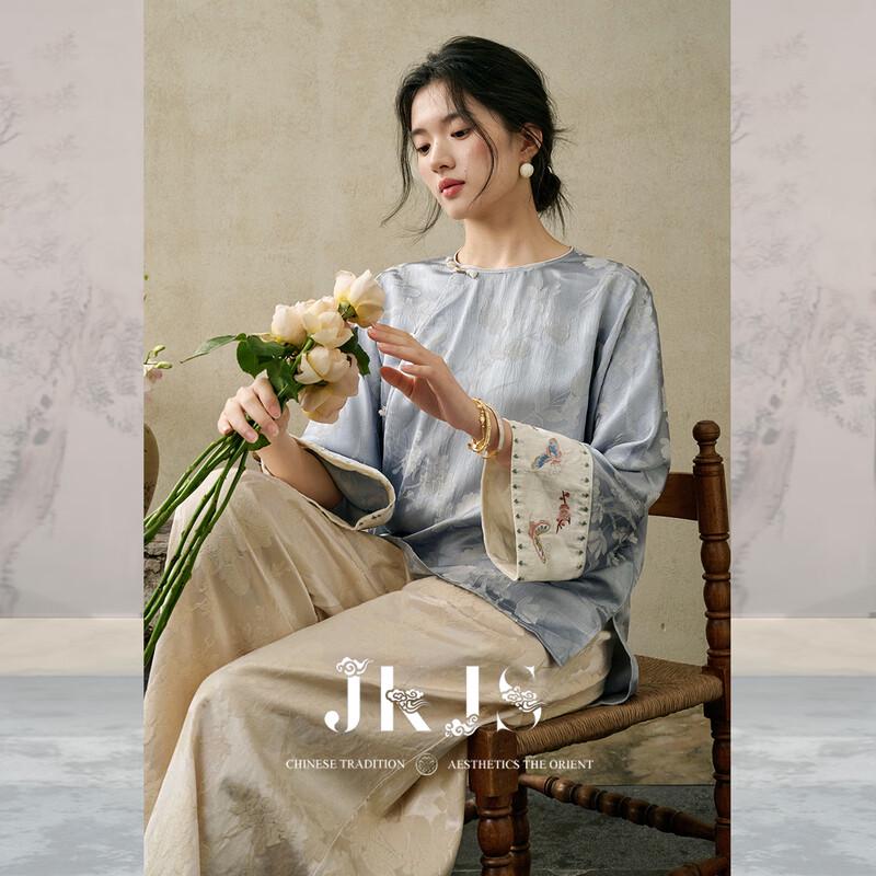JK&JS New Chinese Style Embroidered Jacquard Shirt