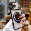 The new iPhone17 bracket magnetic mobile phone case is suitable for Apple 16 rhinestone mirror 15 Pro Max protective case.