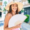 1-10PCS Engraved White Folding Elegant Silk Hand Fan with Gift Bag Bamboo Hand Fan Home Decoration Craft Fan for Wedding & Party