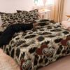 3pcs Valentine'S Day Heart Leopard Print Premium Soft  Duvet Cover,Animal Print Made of Soft Breathable Fabric, Home Decoration