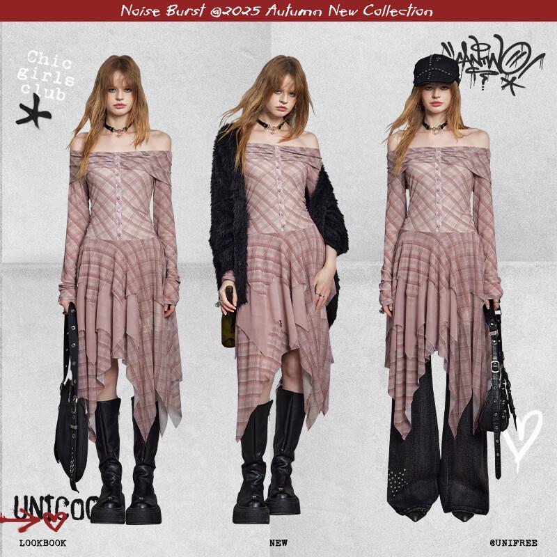 unifree Sexy Off-Shoulder Asymmetrical Hem Dress