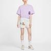 Nike Loose Breathable Sport Training Casual High Waist Round Neck Half Sleeve Drop Shoulder T-Shirt Women Tops Lavender-Purple HF6176-517