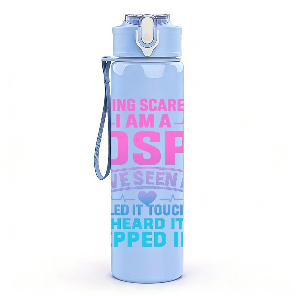 1PC DSP Mom Protective Text 750ml Color Plastic Sports Water Bottle Leakproof Flip Straw Lid Suitable for Sports Office Home Use