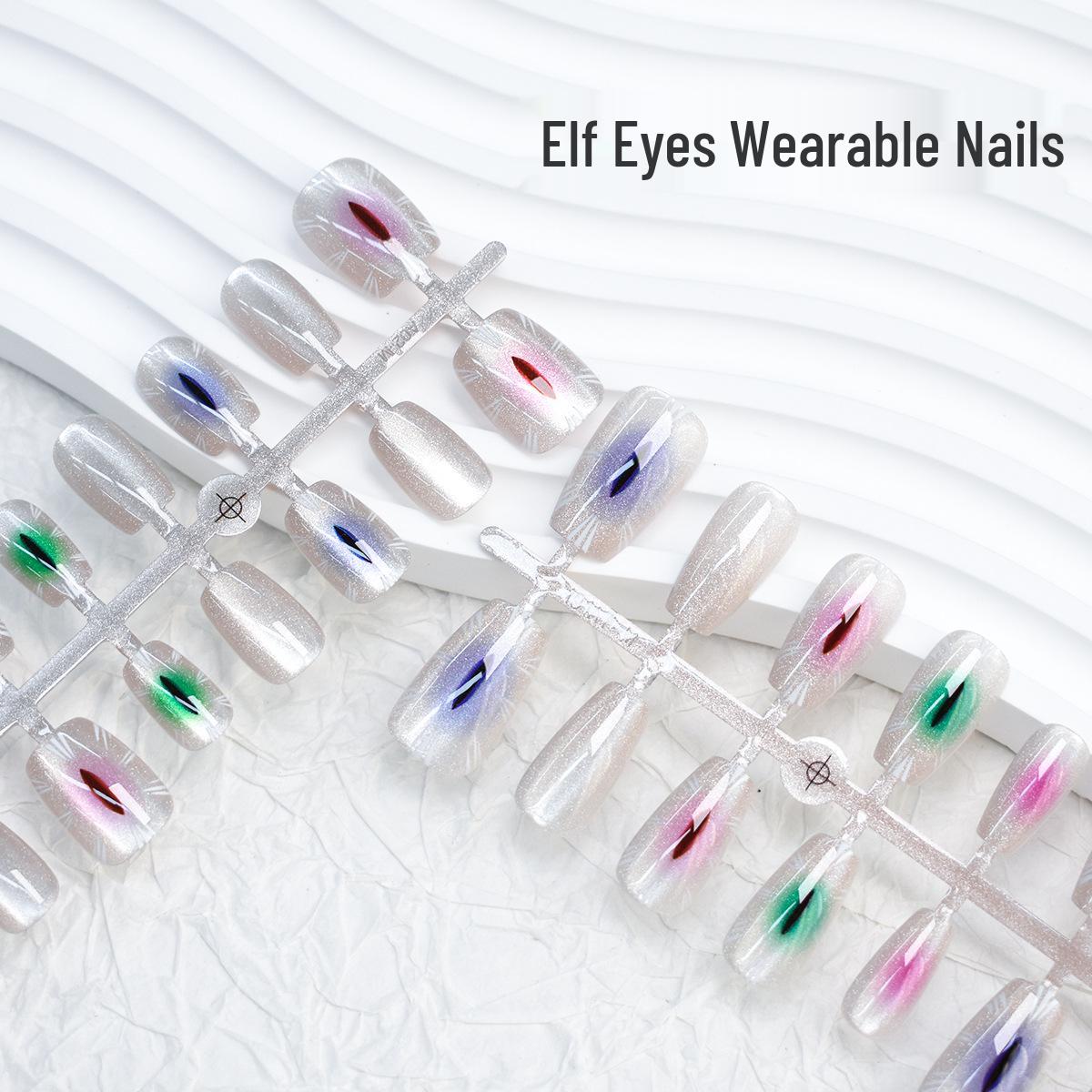 

30 Pieces Wearable Colorful Gradient Cat Eye Nail Art Patches