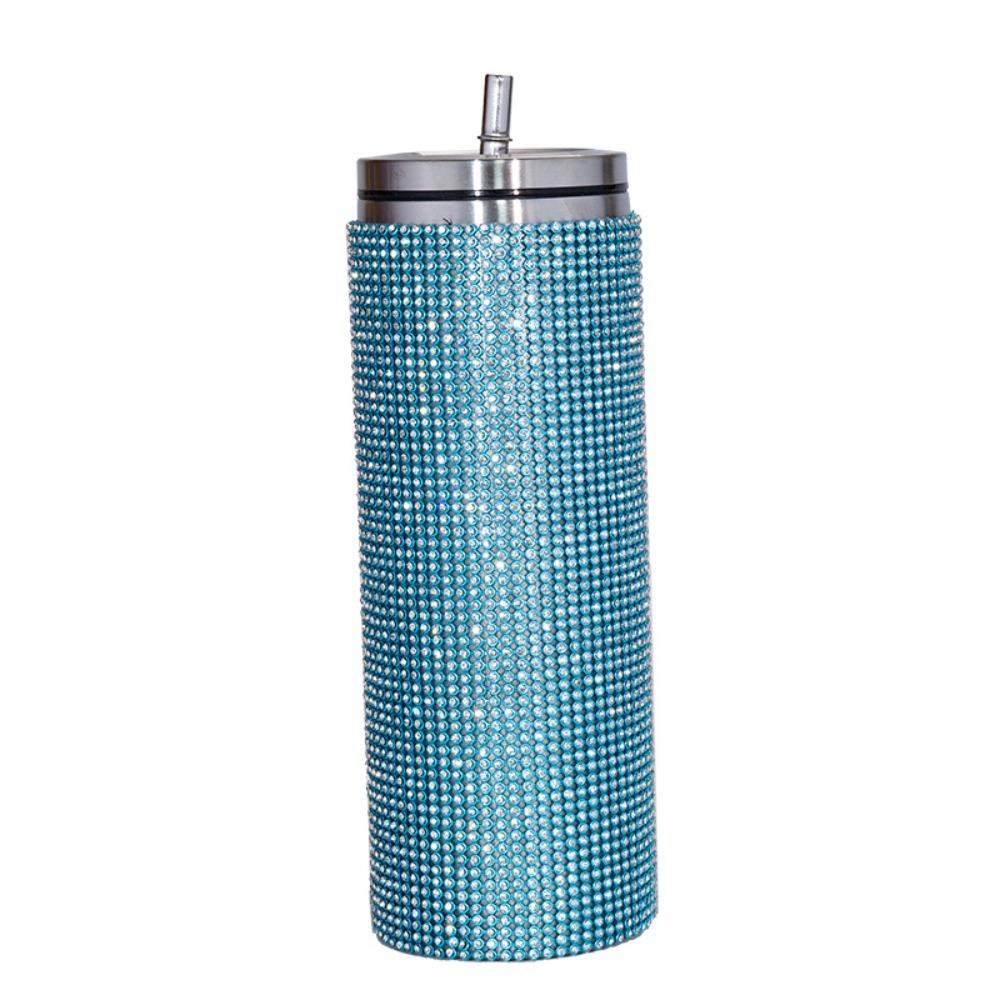 Bling Rhinestone Thermos Bottles Leopard Print Vacuum Flasks  Outdoor Activities