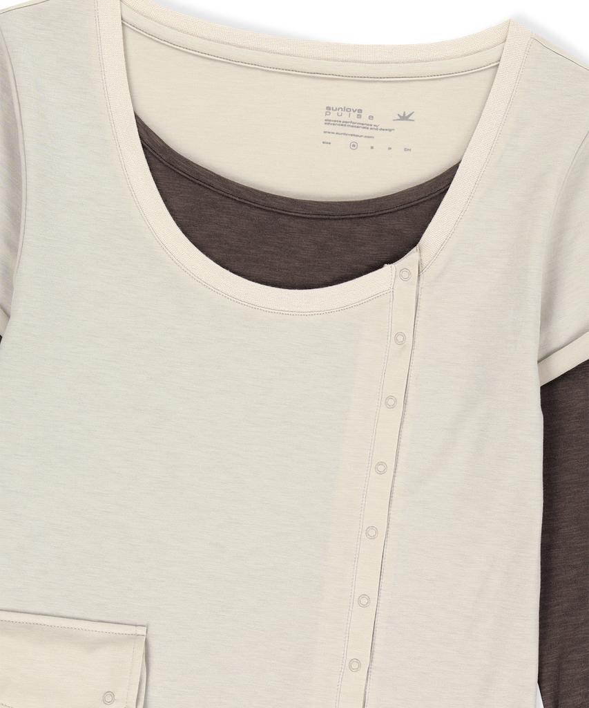 Sun Love W Polartec® Delta™ Flexair Layered Ls Tee Stone