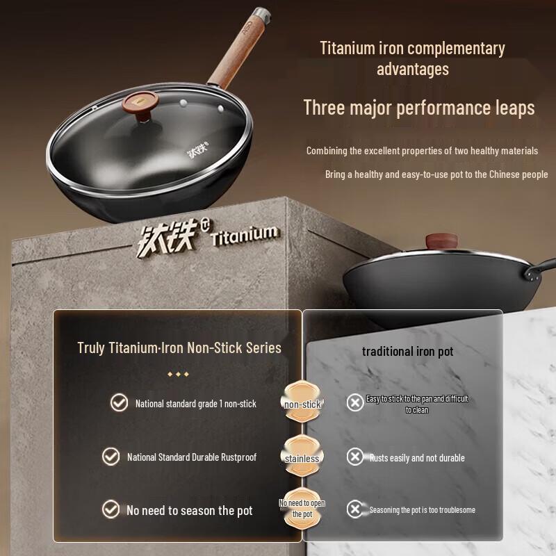 ASD Titanium Non-stick Iron Wok