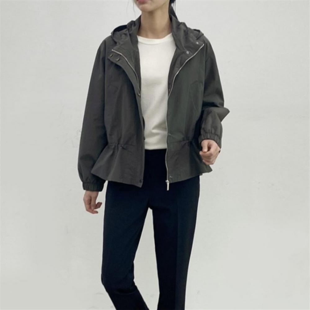 New Arrivals Open Run Women Safari Jacket Solid Color Adjustable Waist Hooded