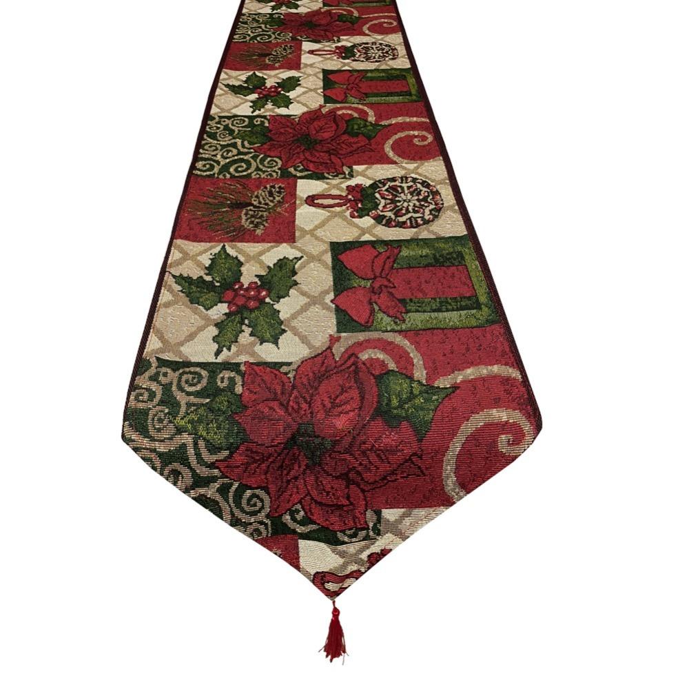 Snowman Themed Christmas Table Runner Cotton Tablecloth Holiday Dining Decor