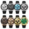 OLEVS Stylish Men's Watch Business Date Waterproof Quartz Gold Analog Chronograph Silicone Strap