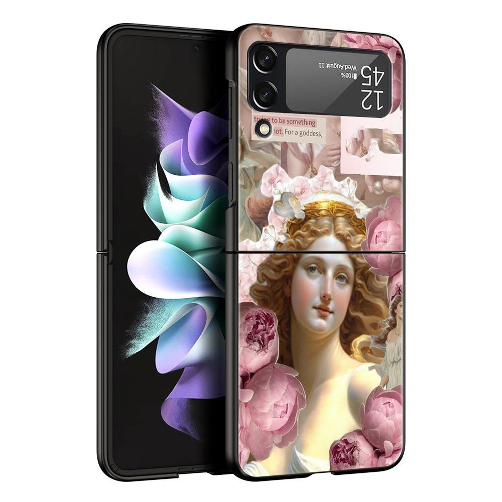 ART esthetische collage Venus Telefoonhoesje Voor Samsung Galaxy Z Flip3 Flip4 Flip5 Hoesje Shell Voor Z Flip 3 4 5 6 7 Harde Vouwbare Cover