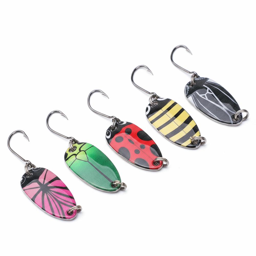 5 Pcs/Set 1.5G 2.5G 3.5G 5G Weight Spoon Fishing Lure Small Stream Lure Trout Fishing