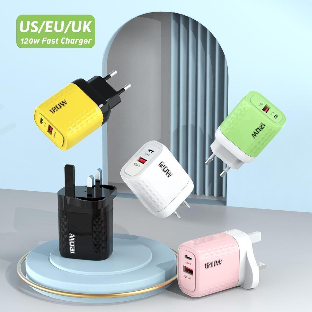 High-Power Multi-Port Universal PD Charger with US/EU Plug