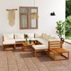 Day and Night - Day and Night Garden Furniture 12 Pcs Cream Cushions Solid Acacia Wood