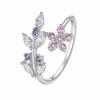 S925 Sterling Silver Mori Floral Leaf Open Adjustable Ring for Women - Sweet Niche Design