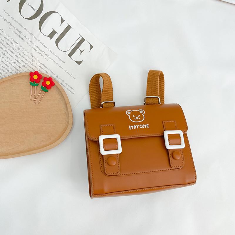 Vintage Inspired Unisex Pu Childrens Backpack Stylish And Breathable Lightweight Design коричневый