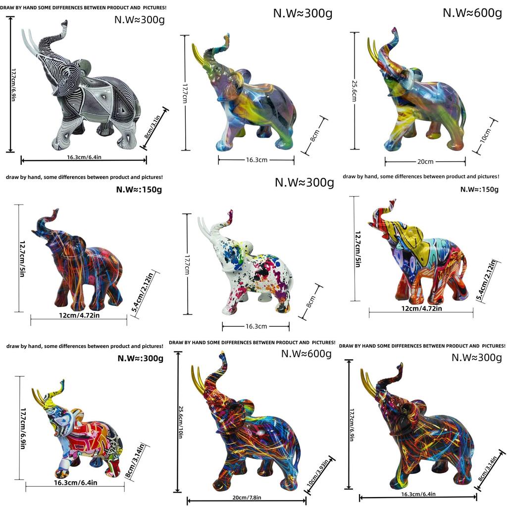 Resin Elephant Figurine Home Office Decor Gift For Kids And Teens