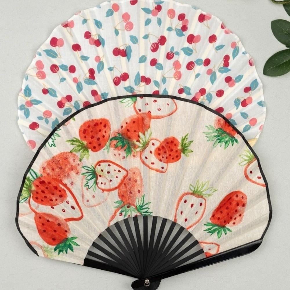 Retro Mini Shell Fan Portable Chinese Style Fan Decorative Folding Hand Fan Photo Prop
