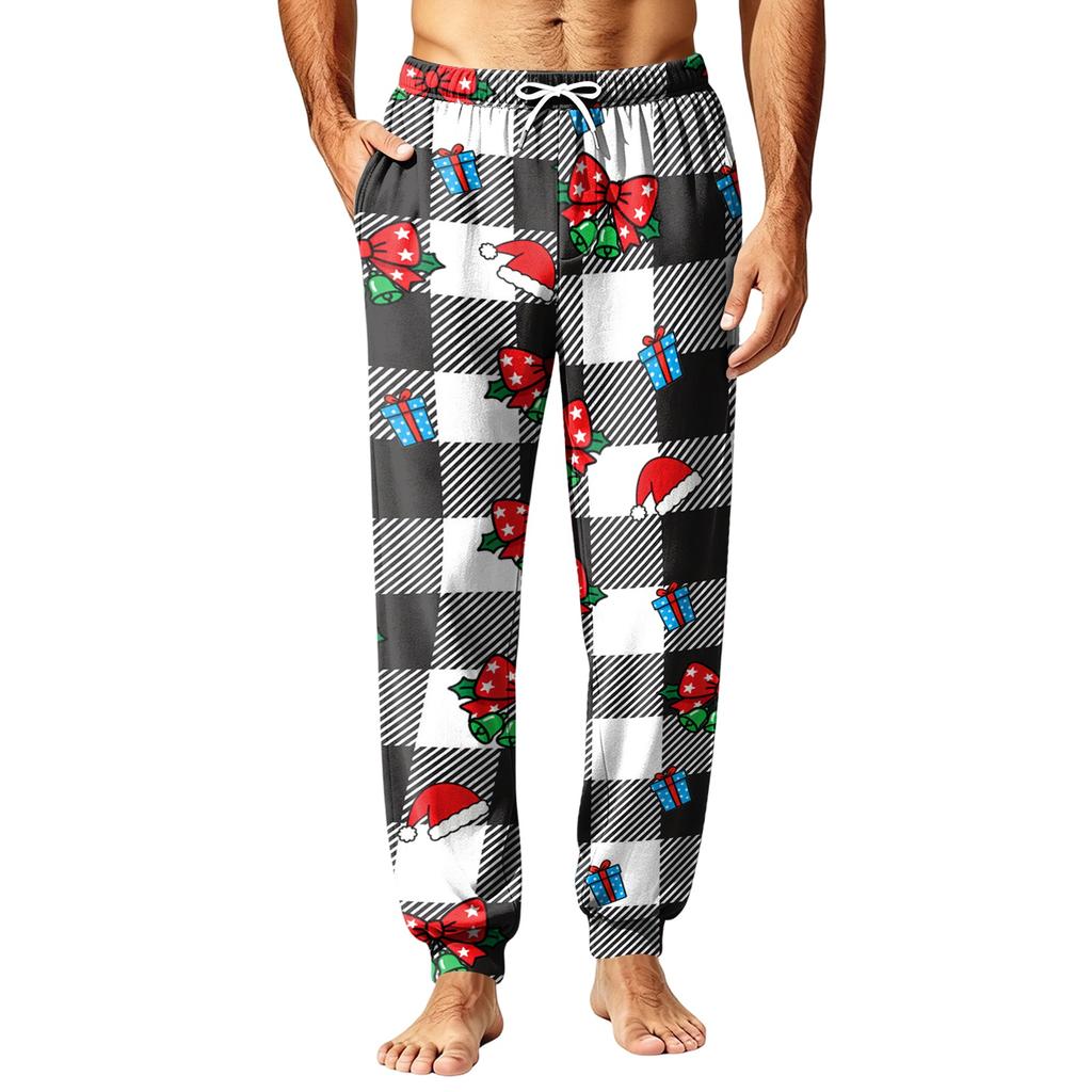 Heren Kerstprint Thermische Pyjamabroek voor Herfst Winter
