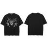 Hip Hop Faded Black TShirt Streetwear Monster Devil Graphic T Shirt Printed Men Tshirt  Cotton Tops Tees Hipster