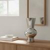 Silver Glass Vase Electroplated Finish Home Decoration for Living Room, Entryway