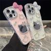 Applicable Apple 17Promax Bow Mirror Kt Cat Iphone16 Rhinestone Luxury 15Plus Creative All-Inclusive