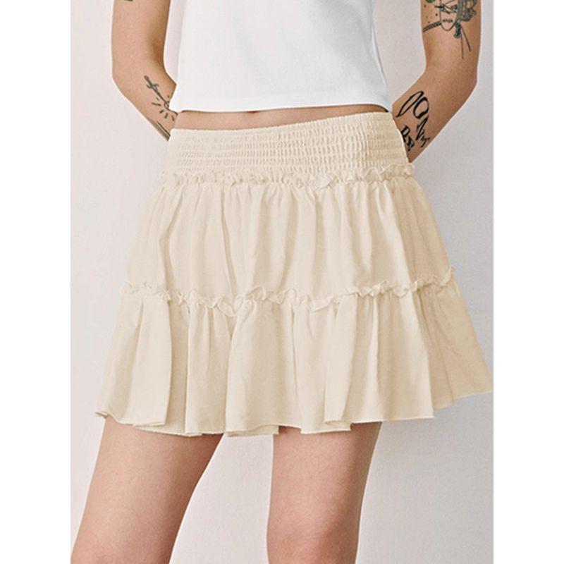Printed Elastic Waist Half Length Skirt Women Print Elastic Waist Skirt