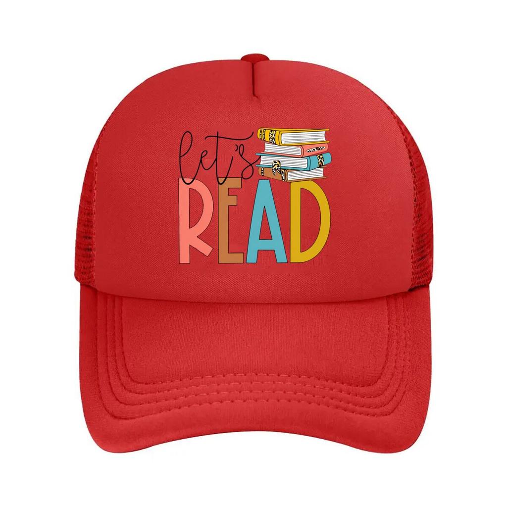 Lets Read Graphic For Book Lovers  Mesh Baseball Cap Hip Hop