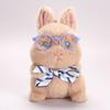Plush Snowball Bunny Handheld Stress Relief Toy With Glasses For Kids And Adults