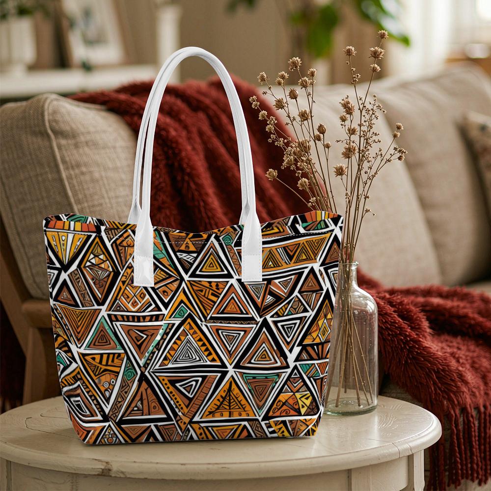 Bohemian Geometric Printed Tote Bag for Women Large Capacity Fashion Casual Daily Top Handle Shoulder Bag for Work Shopping Travel