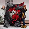 1pc Skull RosesOutdoor Blanket, Soft And Comfortable Blanket, Casual Warm Outdoor Blanket, Good Birthday Gift yy260328096