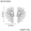 INSSGG Haute Couture Vintage Sun God Pendant Earrings – Tribal Textured Heart Exaggerated Luxury Style