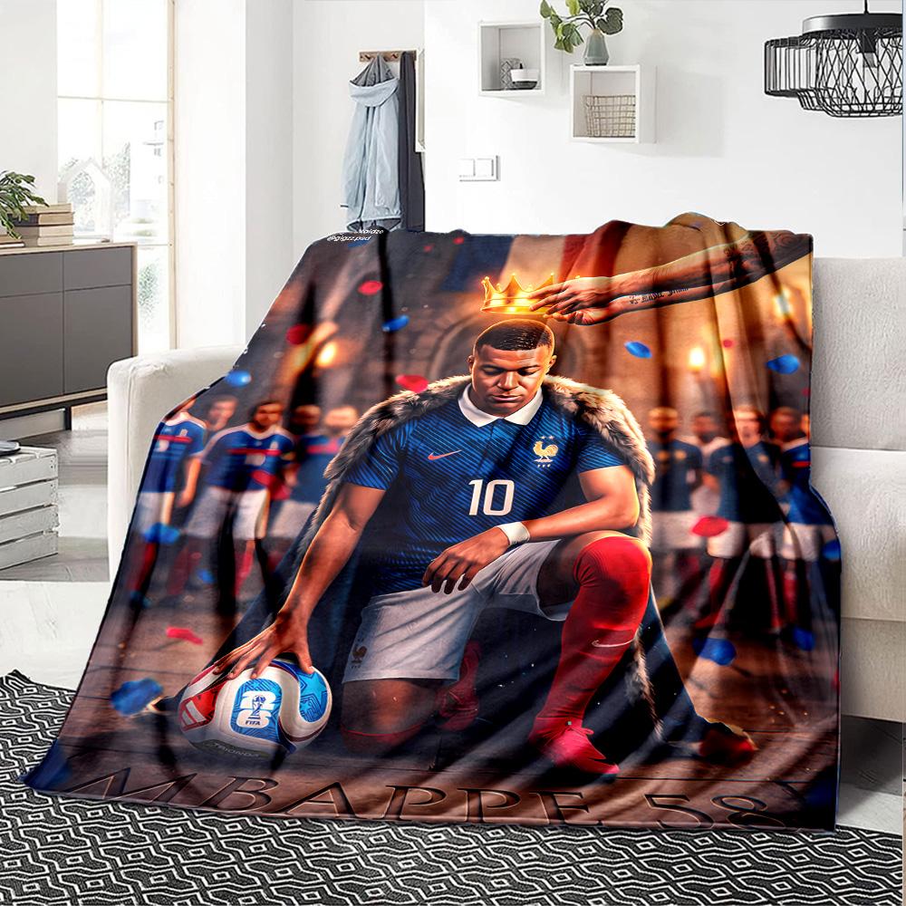 Football Player Celebration Blanket Soft & Cozy Great for Office Seaside Bed Four Seasons Multipurpose Stylish Decor