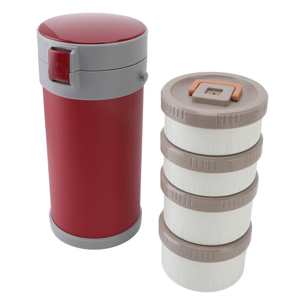 Insulated Jar 2.9L 304 Stainless Steel Microwave Safe Leakproof Stackable Lunch Box with Strap Handle Insulated Vacuum Food Jar for School