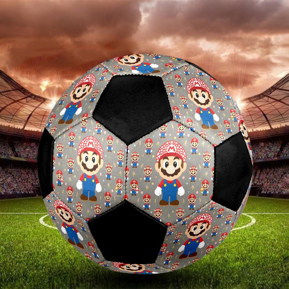 1pc Super Mario Game Cartoon Football Soccer Ball Size 5 Indoor Soccer Ball Fashion Colorful Backyard Game -Great For Sports Fans Gift HE50