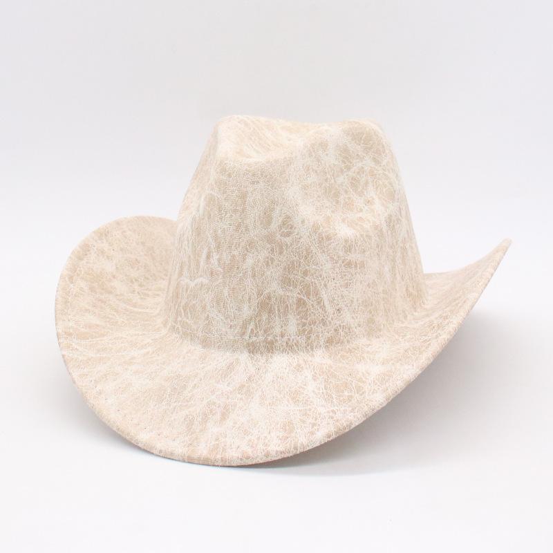 Spring And Autumn Crack Gentleman'S Hat Vintage Western Cowboy Top Hat Jazz Hat