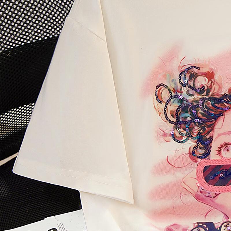 Women's Sequin Print Loose Fit T-Shirt