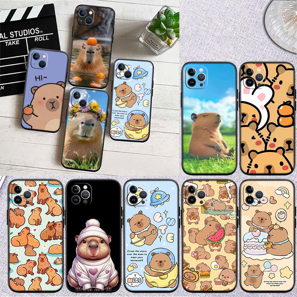 CJ24 Cartoon Capybara Cute Soft Shell Phone Case for Redmi Note 8 9 Pro Max 9S 9T 9C NFC 8T 8A 10A A4
