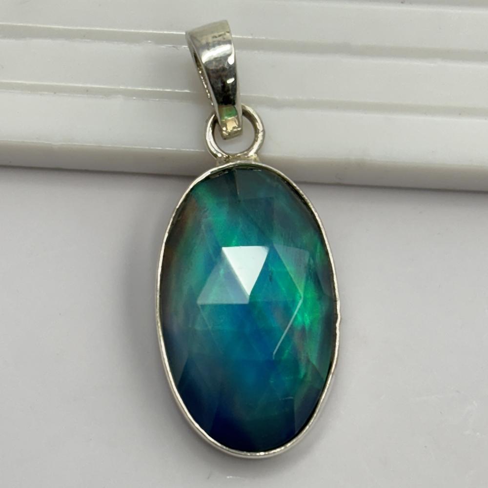 Pendentif Oval CERTIFIÉ en Argent Sterling 925 Opale Naturelle 21 Carats Bijoux Pour Cadeau