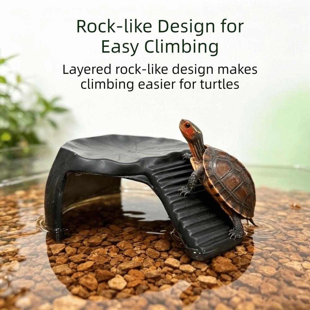 Imitation Rocks Turtles Basking Platform Decorative Non-Slip Surface Reptile Hide Cave Resin Turtle Hiding Hole Aquarium