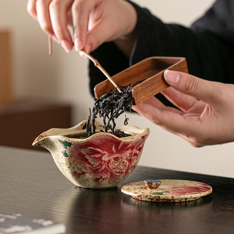 Keramik-Teekanne Wabi-Sabi-Stil Handgefertigt Kleine Retro-Pfinsten-Teekanne Für den persönlichen Gebrauch Zen-Teegeschirr Japanische Teezeremonie