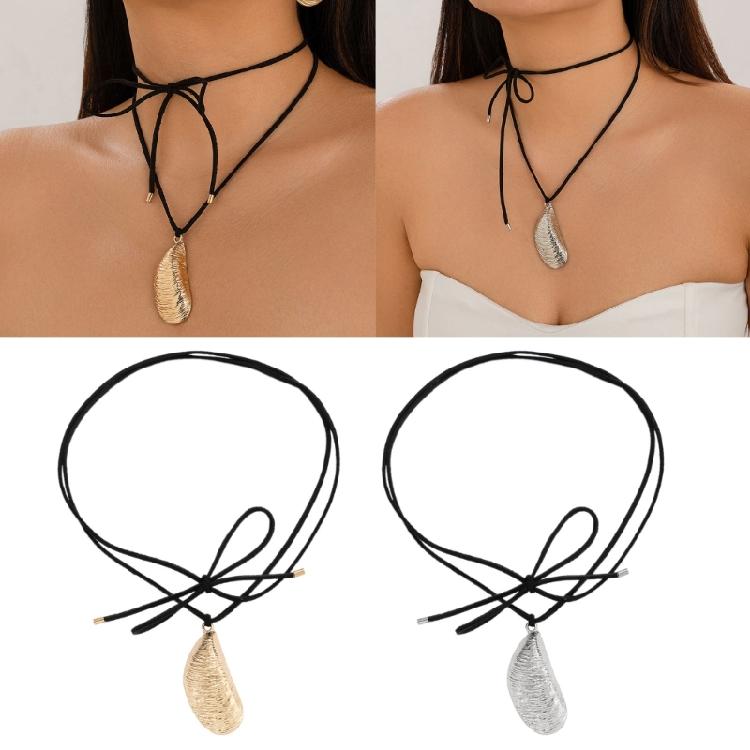 Anspruchsvolle Wassertropfen-Halskette mit verstellbarem Metallanhänger Choker-Kette für modebewusste Frau