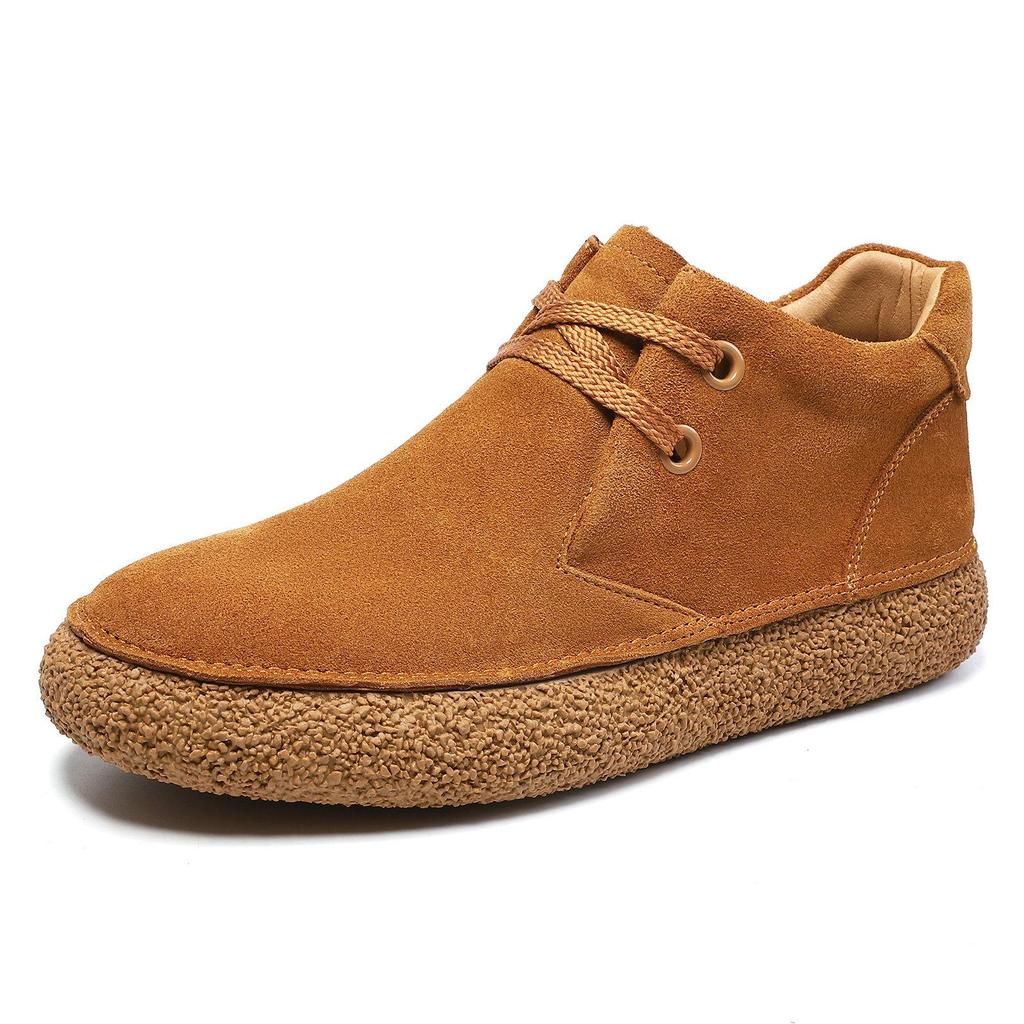 Nuevos Zapatos de Gamuza Marrón para Hombre de Cuero Genuino Zapatos Casuales Zapato de Conducir para Hombre con Cordones Cómodos Zapatillas para Caminar al Aire Libre Zapatos de Hombre