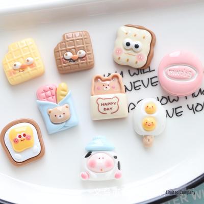 Simulation Biscuit Cream Resin Jewelry: DIY Accessories for Kids' Hairpins, Hair Rings, and Keychain Pendants