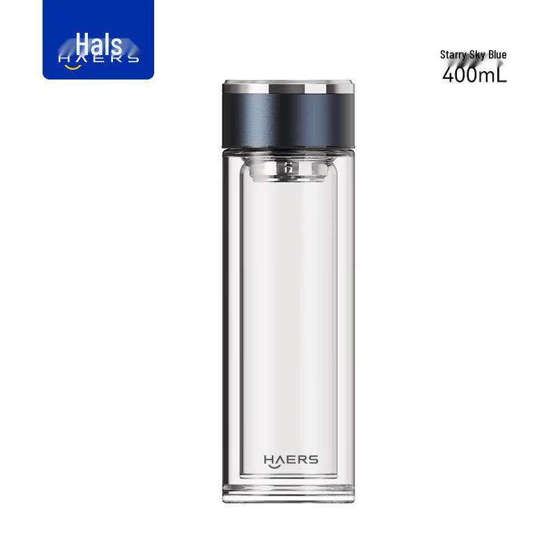 HAERS Bohui Quick-Open Borosilicate Glass Tea Infuser Bottle 400ML
