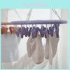 Durable Plastic Round Hanging Clothes Drying Rack With 24 Clips Ideal For Socks And Laundry