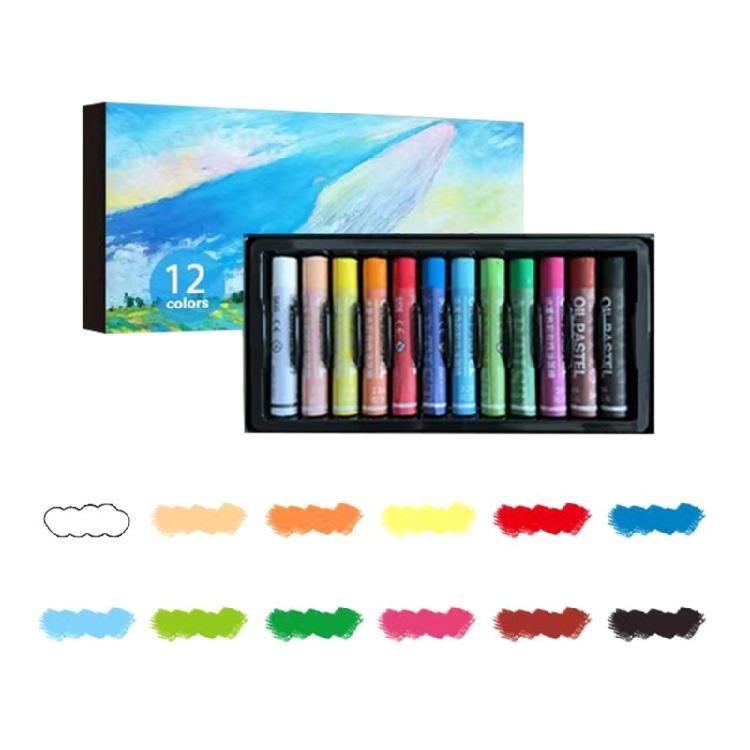 

Premium White Oil Pastel Set 12 Sticks Ultra Soft Texture Safe Washable Art Supplies For All Ages 1