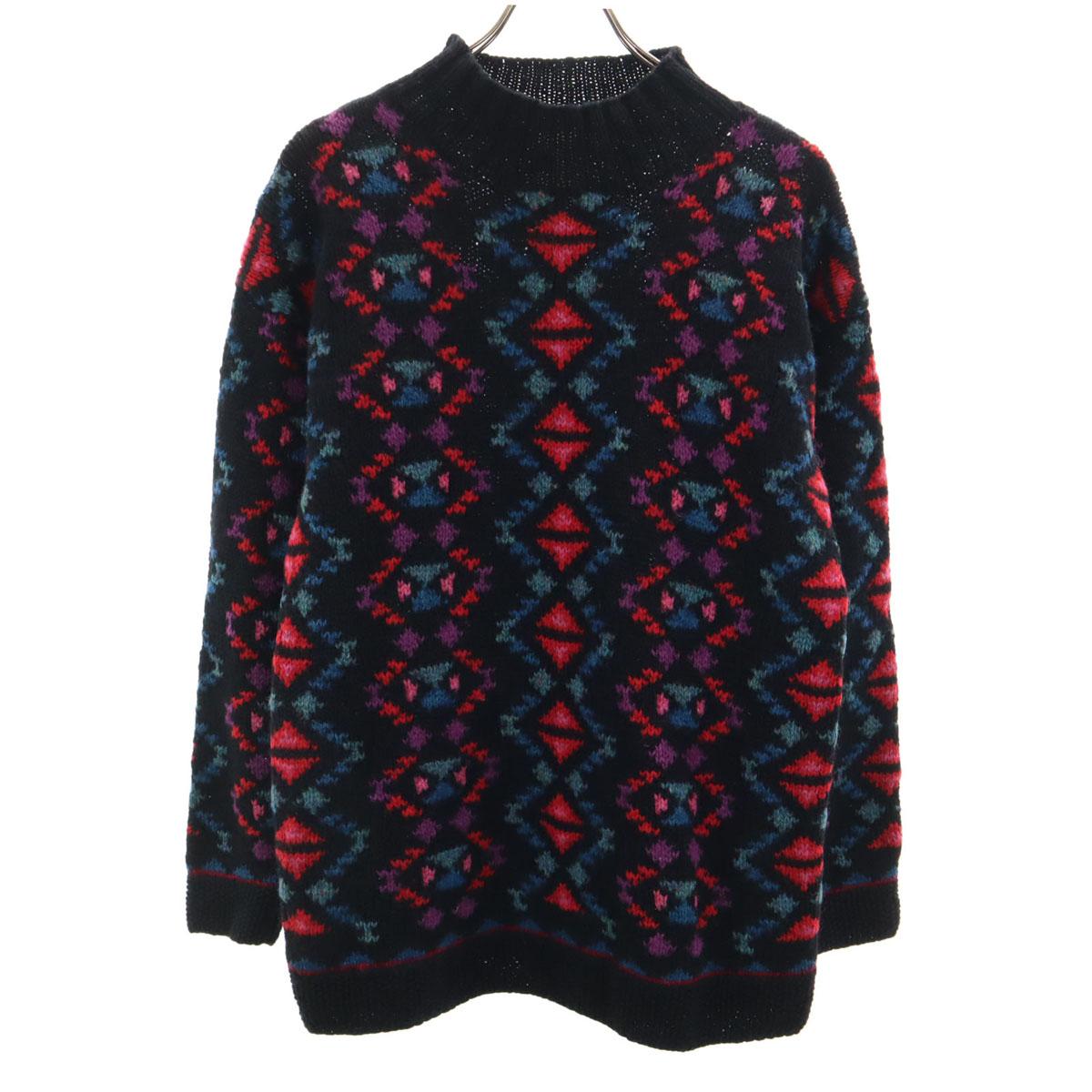 

L.L.Bean 80s 90s 100% wool, old Geometric pattern Long sleeve sweater Women Used