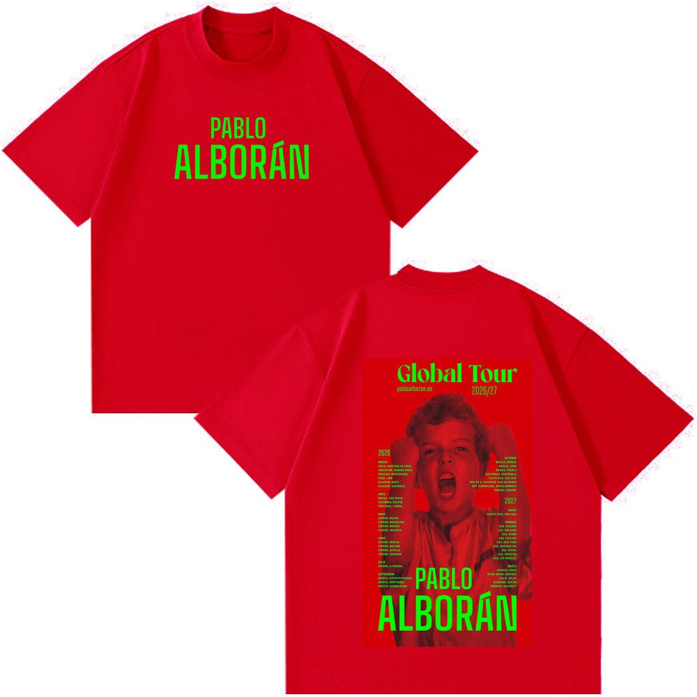 

Singer Pablo Alborán Kmo Global Tour 2026 Print TShirt Men Women Hiphop Vintage Tshirts Shortsleeved Loose Aesthetic T Shirts S