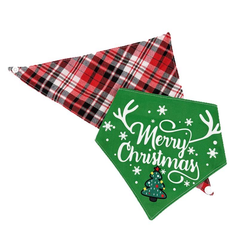 Pet Christmas Dog Cartoon Cute Scarf Towel for Small, Medium and Large Dogs with Fur Holiday Decoration